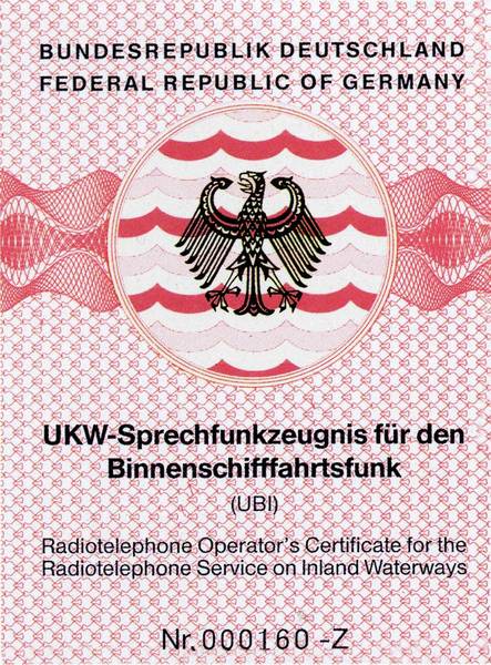 Binnenfunkzeugnis UBI